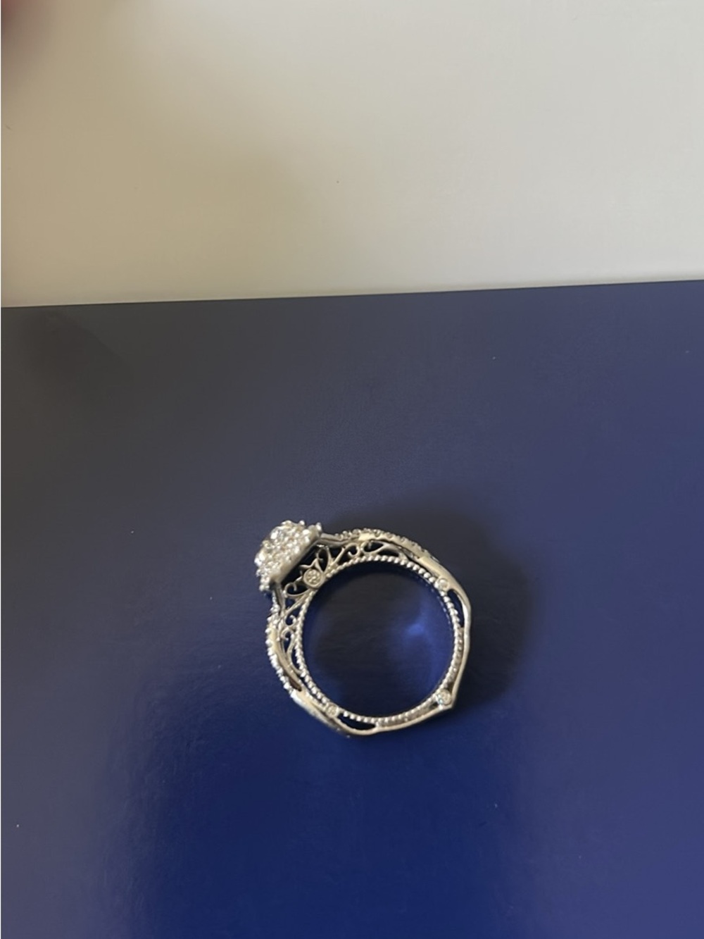 Verragio Silver Filigree Pearl Cluster Ring